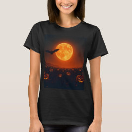 Camiseta Halloween Bat Over Fields 🌕