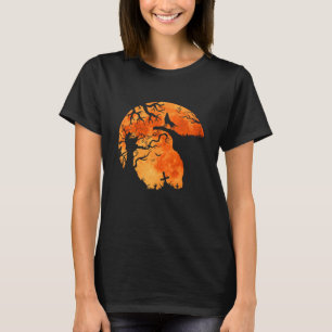 Camiseta Halloween Bats e Lobo Negro Howling Lua