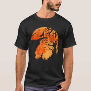 Camiseta Halloween Bats e Lobo Negro Howling Lua