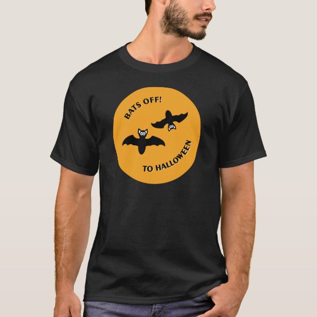 Camiseta Halloween Bats Orange (Frente)