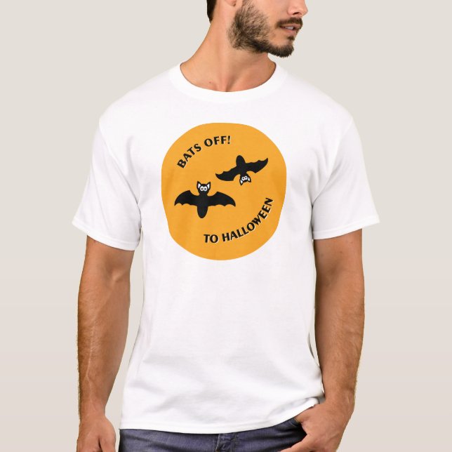 Camiseta Halloween Bats Orange (Frente)