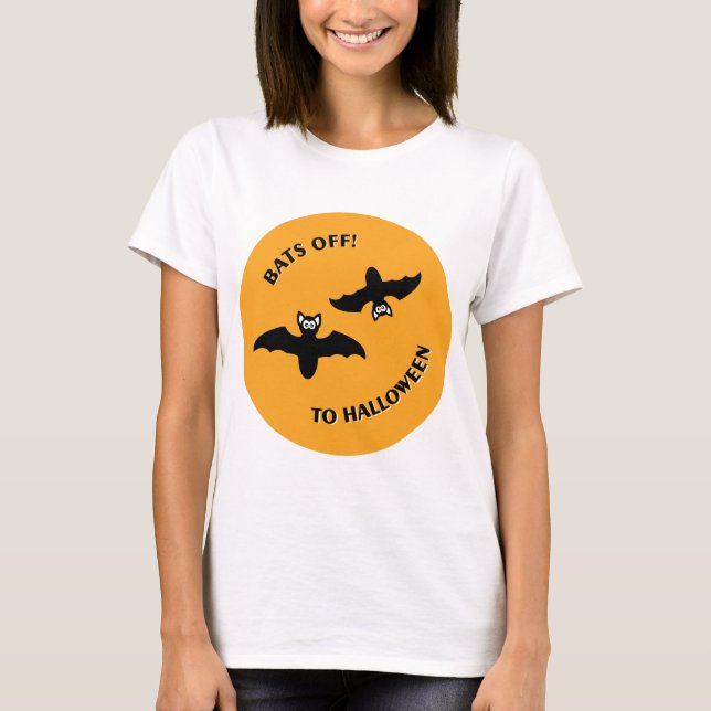 Camiseta Halloween Bats Orange (Frente)