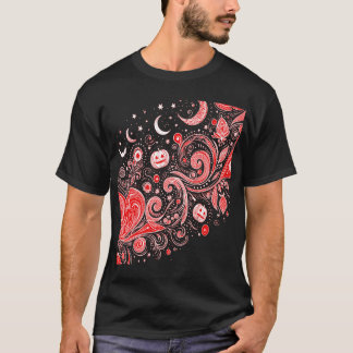 Camiseta Halloween Black and White Art with Pumpkins and My