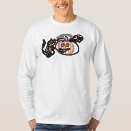 Camiseta Halloween black cat and raven