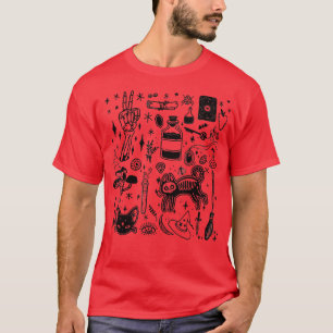 Camiseta Halloween Black Cat Spookie Skeleton Halloween Lov