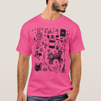 Camiseta Halloween Black Cat Spookie Skeleton Halloween Lov