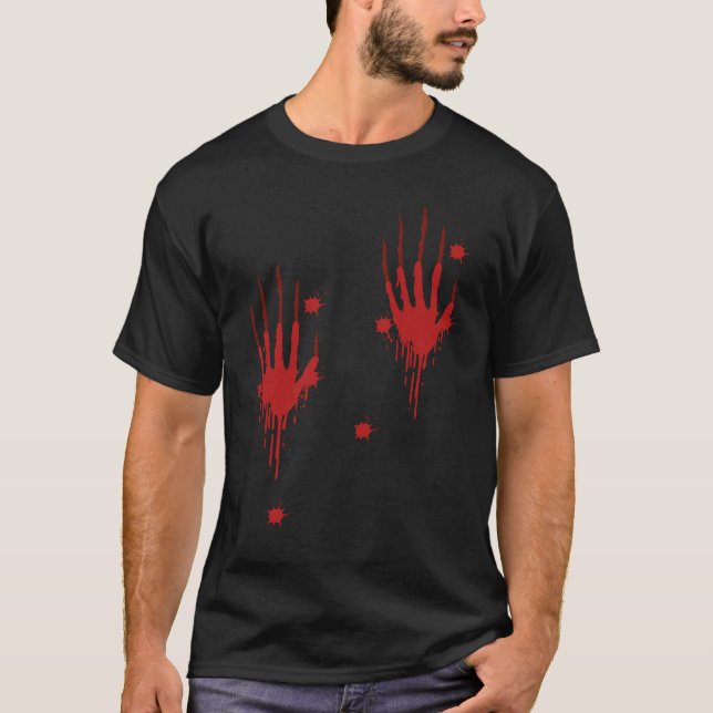 Camiseta "Halloween Bloody Hands T-Shirt - Spla de Sangue A (Frente)