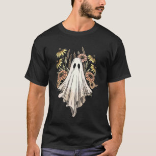 Camiseta Halloween Boho Renda Fantasma Assustador Estilo Co
