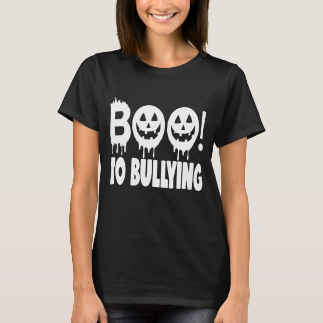 Camiseta Halloween Boo A Bullying Parou O Dia da Unidade (Frente)