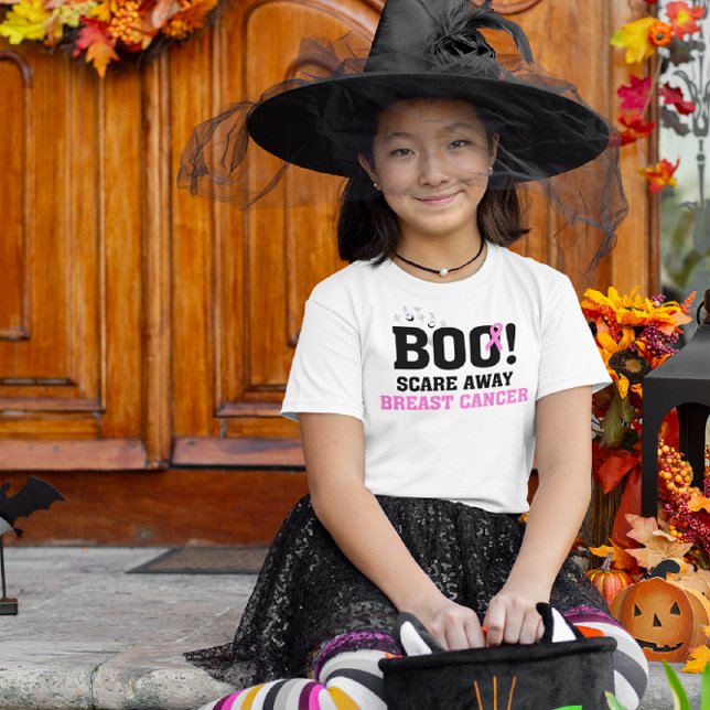 Camiseta Halloween BOO Assusta-Se Com O Cancer Da Mama (Criador carregado)