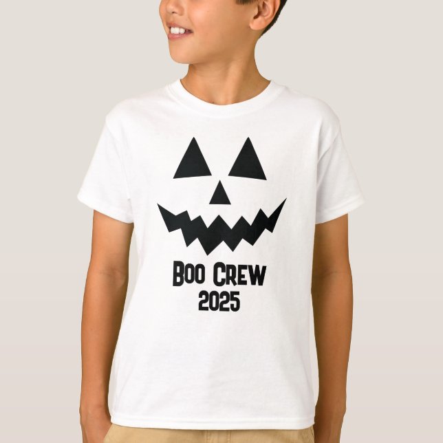 Camiseta Halloween Boo Crew 2025 jack-o-lantern pumpkin  (Frente)