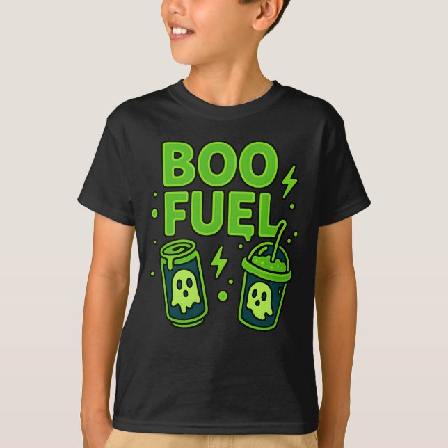 Camiseta Halloween Boo Fuel Roupas assustadoras Unisex (Frente)