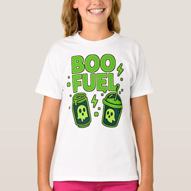 Camiseta Halloween Boo Fuel Roupas assustadoras Unisex (Frente)