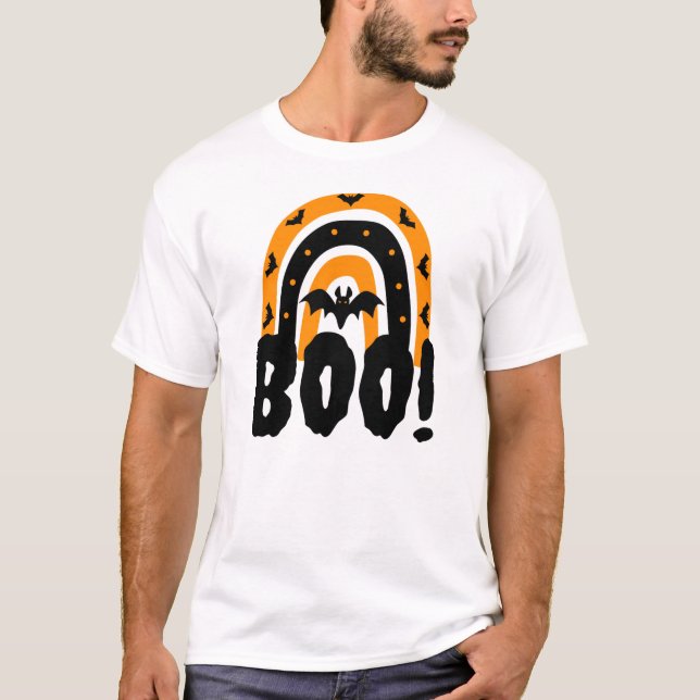 Camiseta Halloween Boo Halloween Rainbow T-Shirt (Frente)