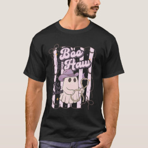 Camiseta Halloween Boo Haw Howdy Cowgirl Disco Fantasma Gro