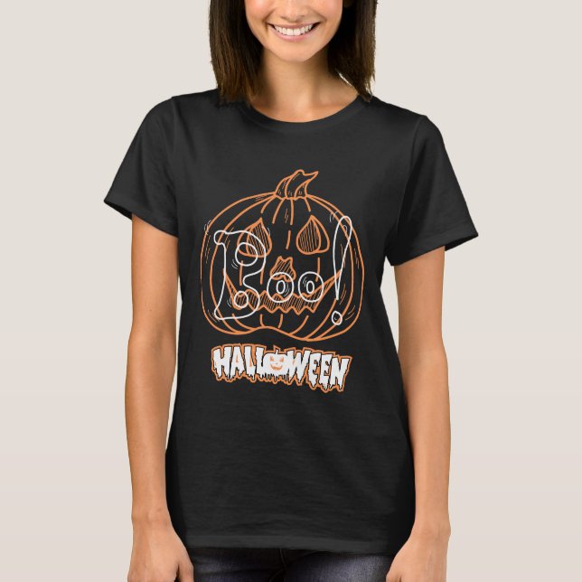 Camiseta Halloween Boo Pumpkin Unisex (Frente)