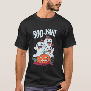 Camiseta Halloween Boo Yah Funny Ghost Jack o Lantern Pumpk