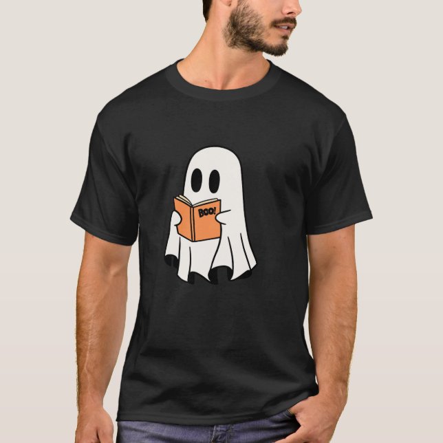 Camiseta Halloween Book Club Reader Ghost Boo Para Truque o (Frente)