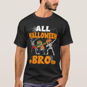 Camiseta Halloween Bro Dabbing Skeleton Jack O Lantern Boys