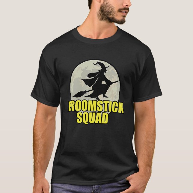 Camiseta Halloween Broomstick Squad For Witches (Frente)
