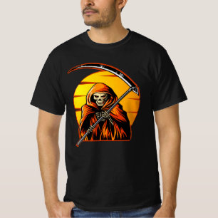 Camiseta Halloween Brown Grim Reaper Scythe Sunset Death