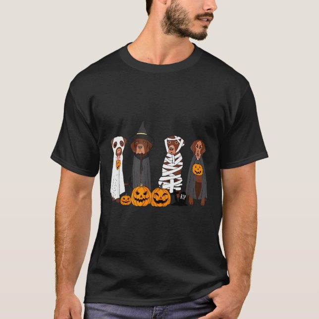 Camiseta Halloween Brown Labrador Ghost Soky Chocolate Lab  (Frente)