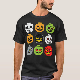 Camiseta Halloween Building Brick Head Adult Men Youth Boy