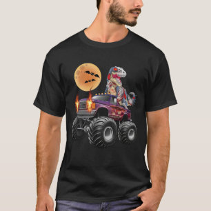 Camiseta Halloween Caminhão Monstro com Dinossauro Zumbi