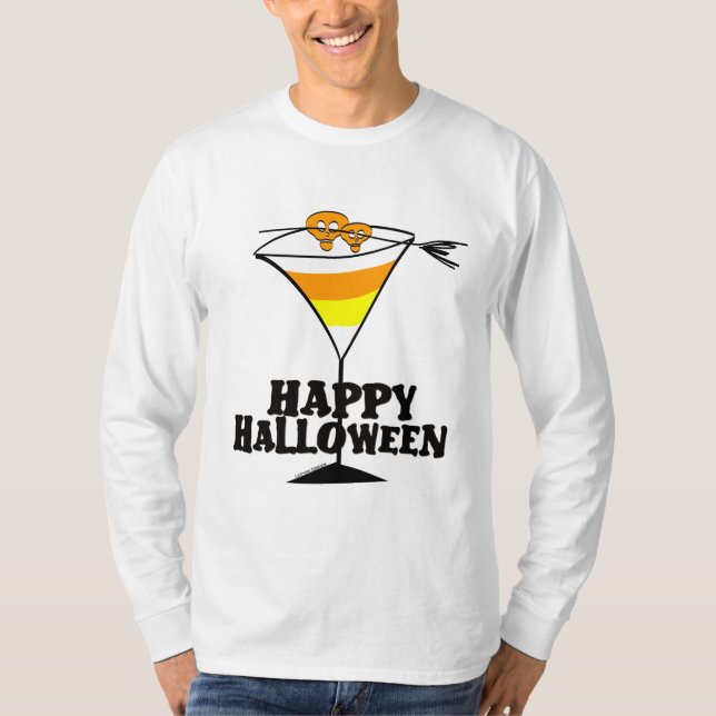 Camiseta Halloween Candy Corn Martini (Frente)