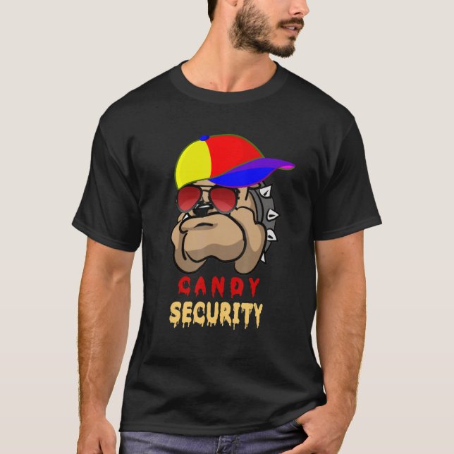 Camiseta Halloween Candy Security Pai Protection Squad Ca (Frente)