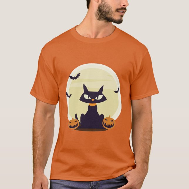 Camiseta Halloween Cat (Frente)