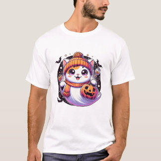 Camiseta Halloween cat Ghost Pumpkin Fall