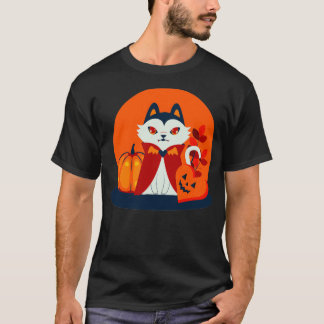 Camiseta Halloween cat head dressed as a pumpkin 2