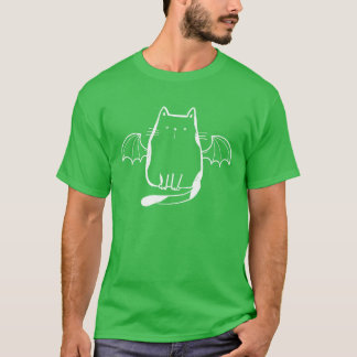 Camiseta Halloween Cat Lover Cat Bat Wing Halloween