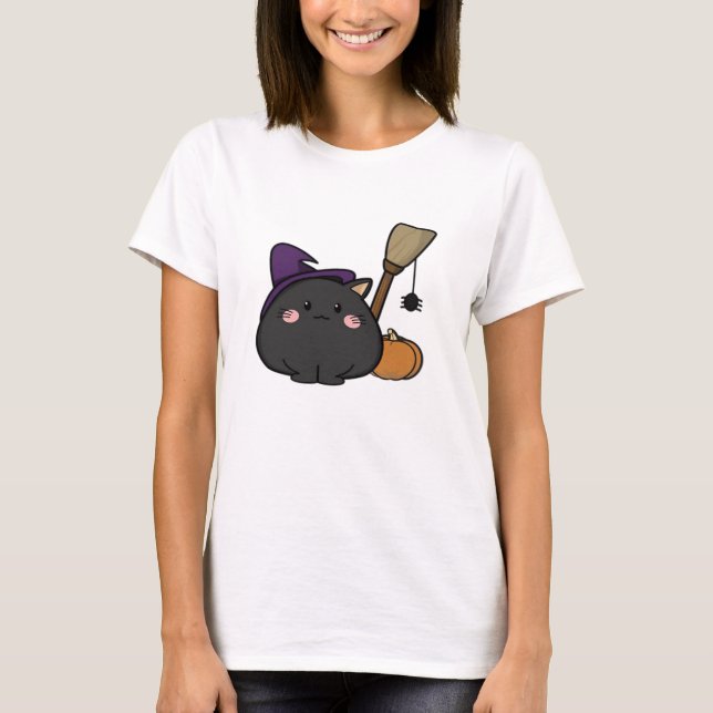 Camiseta Halloween Cat Oversized T-Shirt (Frente)