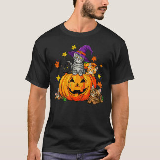 Camiseta Halloween Cat Pumpkin Spooky Season Men Women Cute