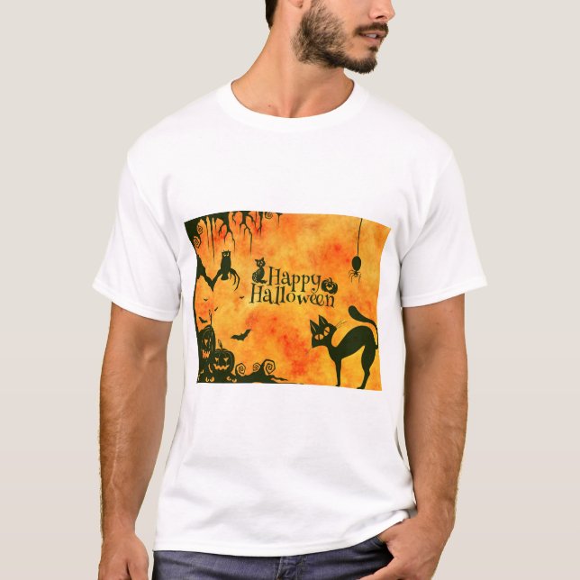 Camiseta Halloween Cat Scary Surreal The Atmosphere (Frente)