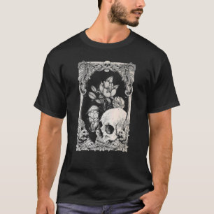 Camiseta Halloween Caveira Pastel Gótico Flor Gótico Floral