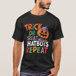 Camiseta 🤖 Halloween Chatbot AI Engraçado ou 👻 Tratar 🎃