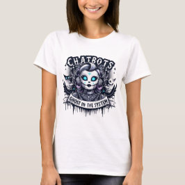 Camiseta 🤖 Halloween Chatbot AI Fantasma Engraçado Na Máqu