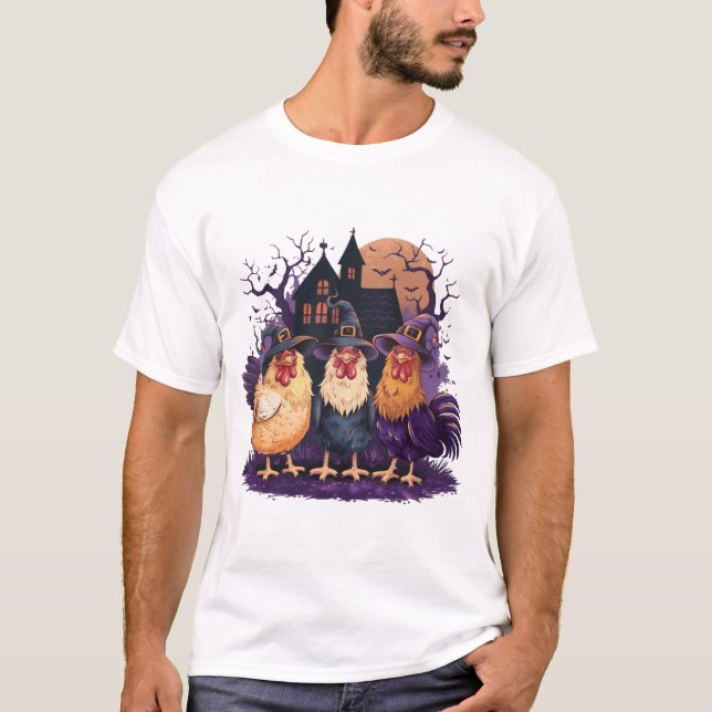Camiseta Halloween Chicken Spoonky Autumn (Frente)