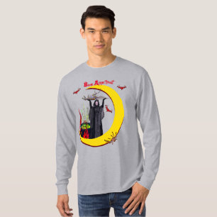 Camiseta Halloween Cinza Divertida Bruxaria