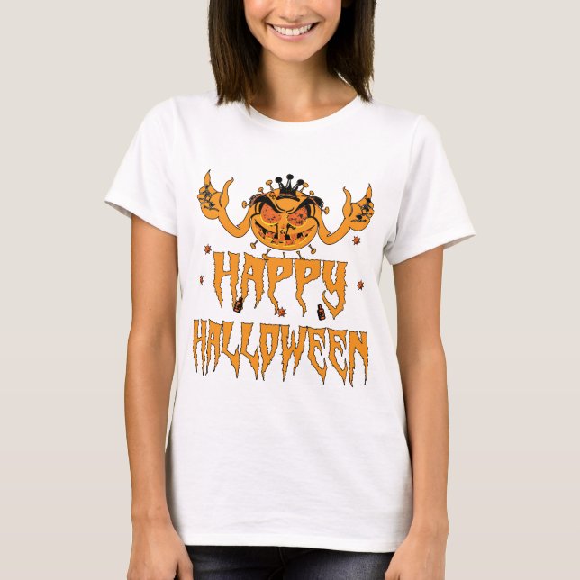 Camiseta Halloween com o vírus Corona  (Frente)