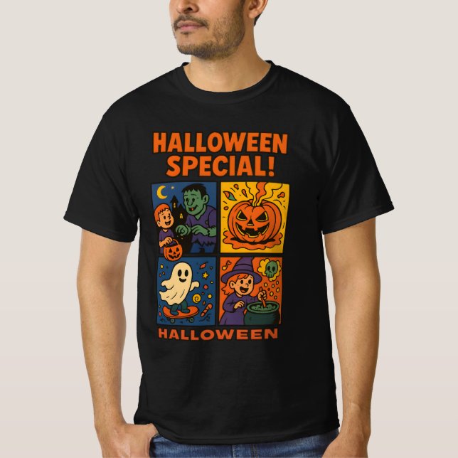 Camiseta Halloween Comic Vintage Unisex Masculino Feminino (Frente)