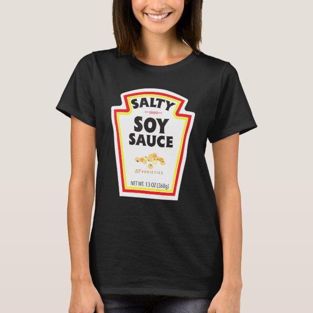 Camiseta Halloween Correspondendo Costume Salty Soy Sauce B (Frente)