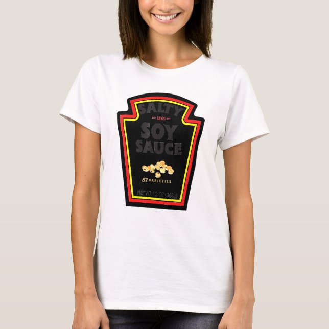 Camiseta Halloween Correspondendo Costume Salty Soy Sauce B (Frente)