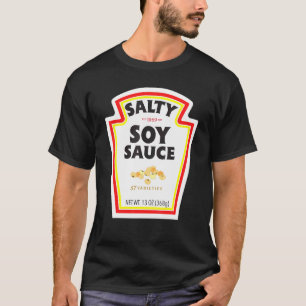 Camiseta Halloween Correspondendo Costume Salty Soy Sauce B