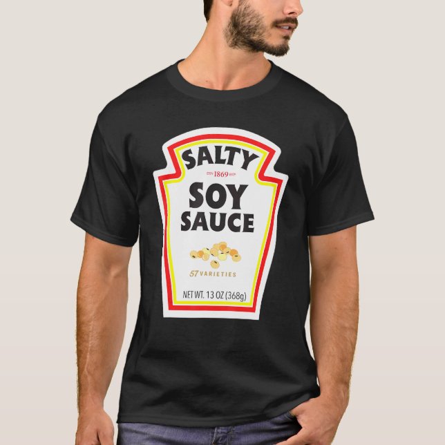 Camiseta Halloween Correspondendo Costume Salty Soy Sauce B (Frente)
