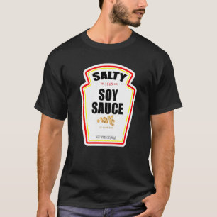Camiseta Halloween Correspondendo Costume Salty Soy Sauce B