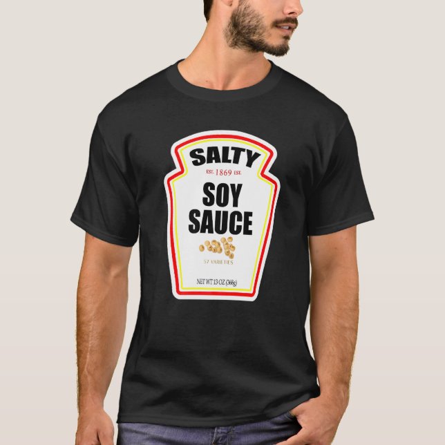 Camiseta Halloween Correspondendo Costume Salty Soy Sauce B (Frente)